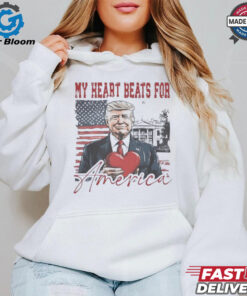 Trump Valentine My Heart Beats for America T Shirt