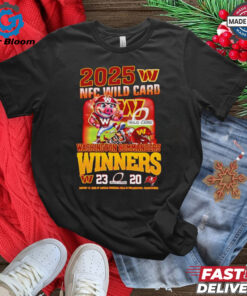 Washington Commanders 2025 NFC Wild Card Winners Beat Tampa Bay Shirt - Celebrate the Commanders’ Victory in the 2025 NFC Wild Card, Bold Design Highlighting the Win Over Tampa Bay, Perfect for Commanders Fans Ready to Show Their Playoff Pride