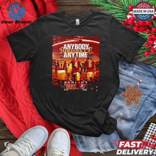 Washington Commanders 2025 Wild Card Gameday anybody anytime anywhere shirt