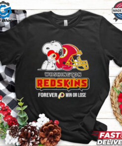 Washington Commanders Redskins Forever Win or Lose Snoopy Shirt - Show your unwavering support for the Washington Commanders (formerly the Redskins) with a fun and spirited design featuring Snoopy. Perfect for fans who stay loyal to the team, no matter the outcome, with a playful touch that combines football fandom and classic cartoon charm.