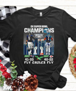 2X Champions 2017 2024 Eagles 44 Chiefs 22 Fly Eagles Fly Shirt