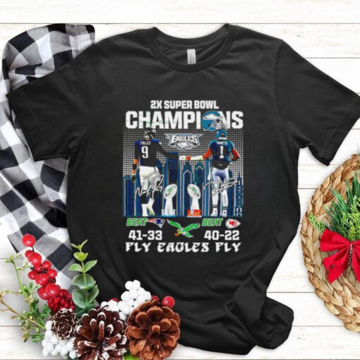 2X Champions 2017 2024 Eagles 44 Chiefs 22 Fly Eagles Fly Shirt