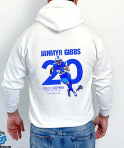 Detroit Lions Jahmyr Gibbs no.20 touchdowns most in the NFL this season shirt