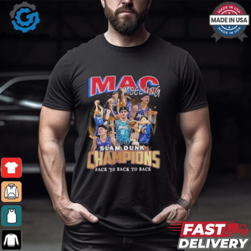 Orlando Magic Mac Mcclung Slam Dunk Champions 2025 Back To Back To Back T Shirt