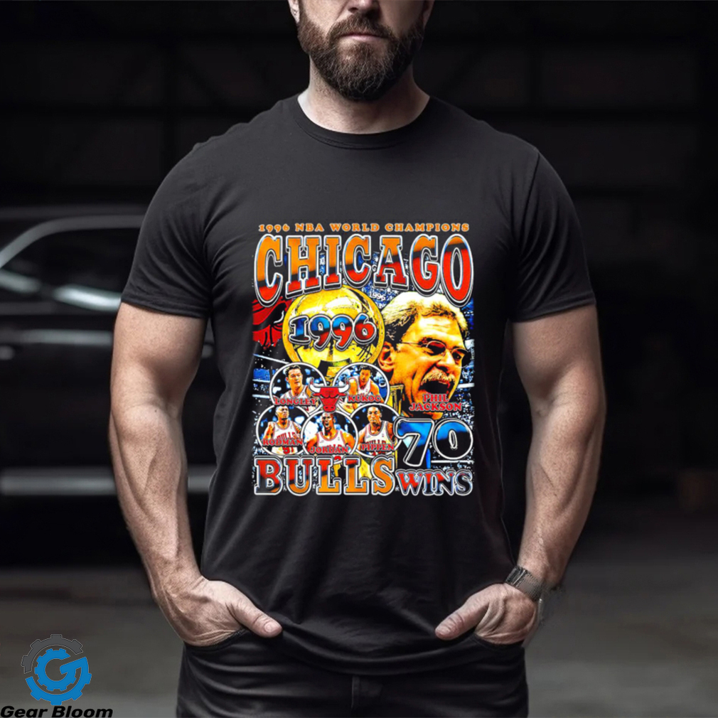 1996 NBA World Champions Chicago Bulls 70 wins retro shirt