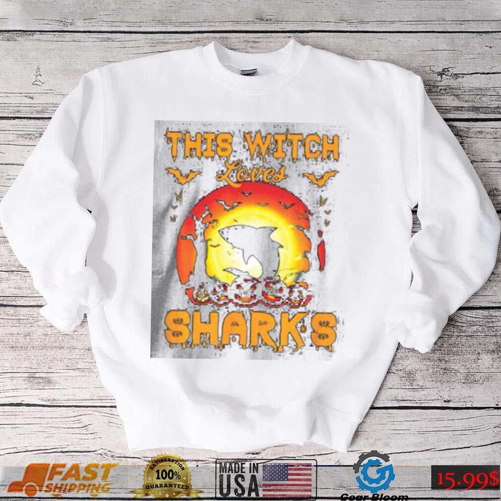 Dive into Enchantment and Adventure with the This Witch Loves Sharks Halloween Shirt