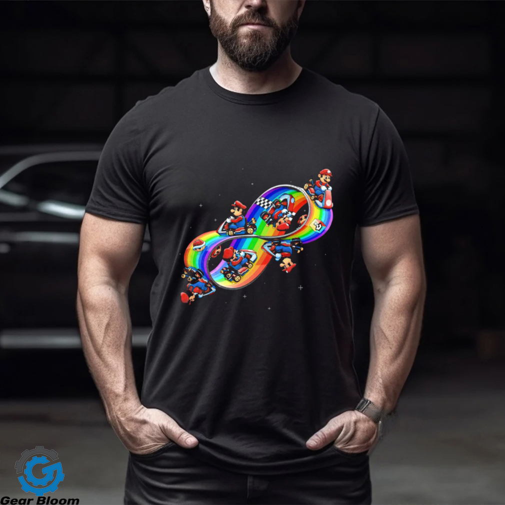 Mario Kart on a Mobius strip Mobius Kart LGBT Pride race shirt