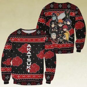 Akatsuki Ugly Christmas Sweater Gift For Naruto Lover