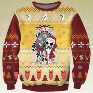 Jack Skellington Nice Or Naughty Ugly Christmas Sweater