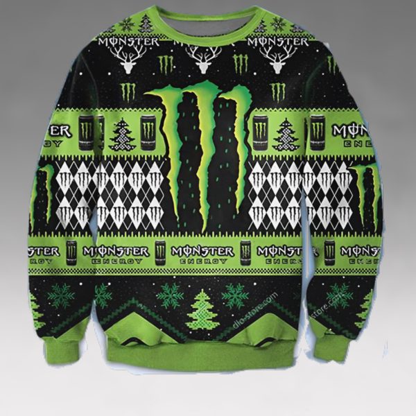 BEST Monster Energ Christmas Ugly Sweater