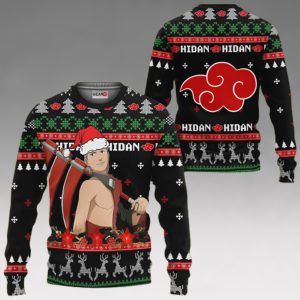 Akatsuki Hidan Ugly Christmas Sweater Custom Naruto Anime Xmas Gifts, Akatsuki Christmas Sweater
