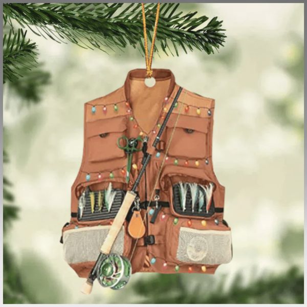 Fishing Vest With Christmas Light Ornament For Fishing Lovers 4