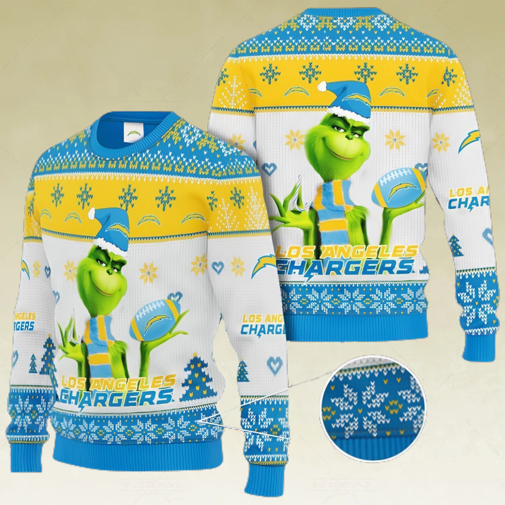 Grinch Los Angeles Chargers All Over Print Christmas Ugly Sweater Gift For Fans
