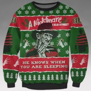 A Nightmare On Elm Street Freddy Krueger Ugly Christmas Sweater