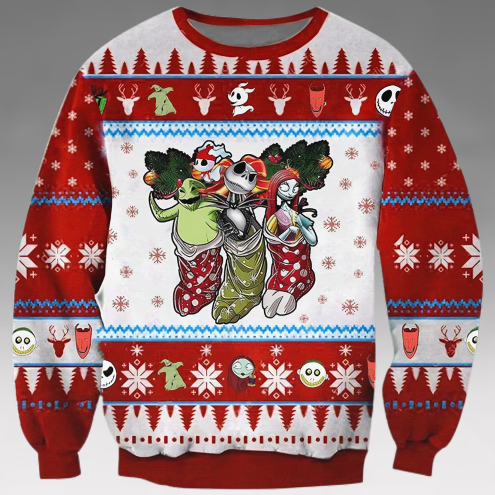 Nightmare Before Christmas Ugly Sweater Jack Sally Boogie Zero