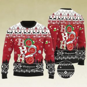 Hohoho Budweiser Beer Ugly Christmas Sweater, Faux Wool Sweater, Gifts For Beer Lovers, International Beer Day, Best Christmas Gifts For 2022 – Prinvity