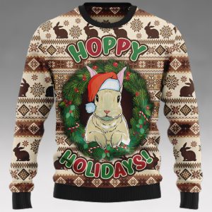 Rabbit Happy Holidays Best Gift Ugly Christmas Sweater