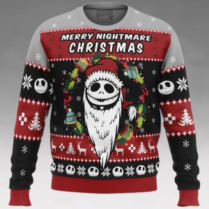 Nightmare Before Christmas Ugly Sweater Skellington Santa