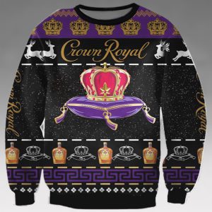 Crown Royal Knitting Pattern 3d Print Crown Royal Ugly Sweater rem