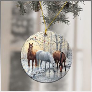 Love Horse Round Mica Ornament 2