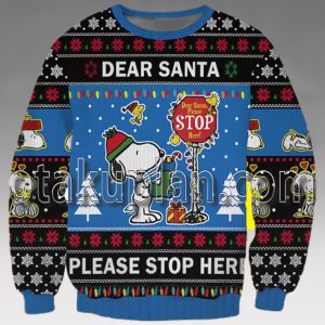 Snoopy Blue 3D Printed Snoopy Ugly Christmas Sweater