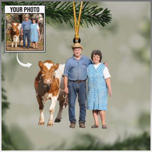 Custom Family Photo Shape Ornament   Happy Farm Personalized Your Photo Ornament