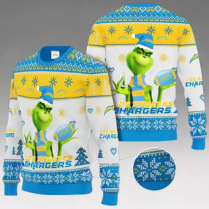 Grinch Los Angeles Chargers All Over Print Christmas Ugly Sweater Gift For Fans