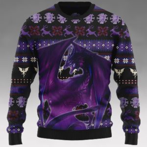 Purple Dragon Best Gift Dragon Lover Ugly Christmas Sweater