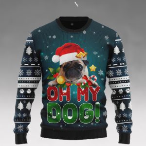 Pug Oh My Dog Ugly Christmas Holiday Sweater