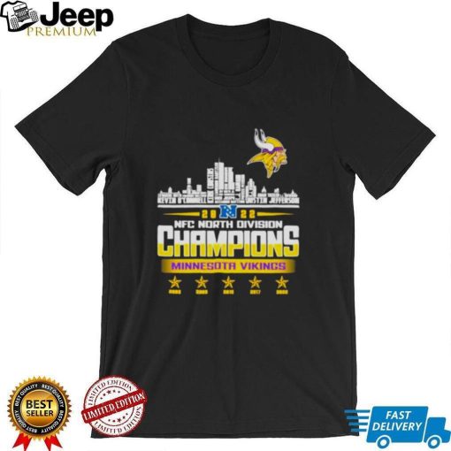 Minnesota Vikings players names 2022 NFC North Division city skyline Shirt