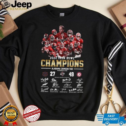 2022 Iron bowl Champions Alabama Crimson Tide Score signatures shirt