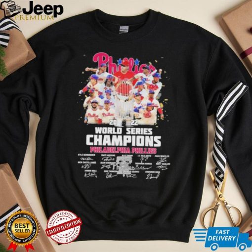 2022 World Series Champions Philadelphia Phillies Team Football Signatures Shirt