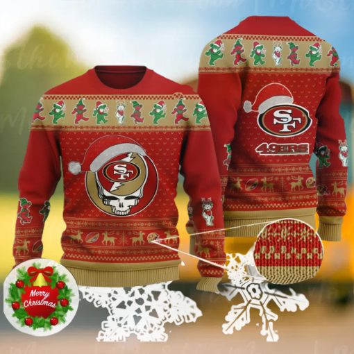 49 Ers Skull Santa Hat Ugly Christmas Sweater For Fans