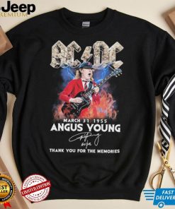 Ac Dc Angus Young March 31, 1955 Thank You For The Memories Signature Shirt