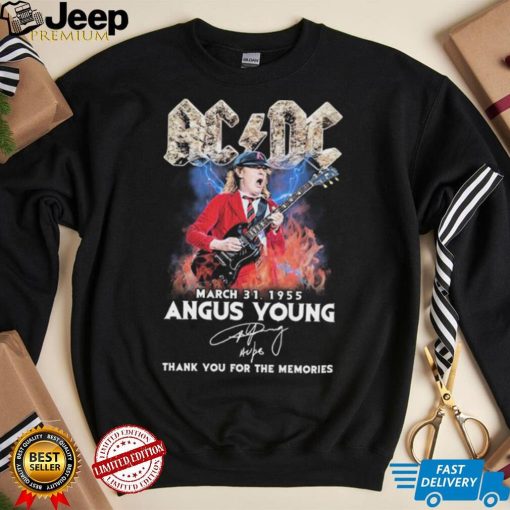 Ac Dc Angus Young March 31, 1955 Thank You For The Memories Signature Shirt