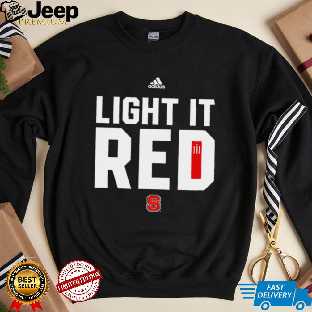 Adidas NC State Wolfpack Light it red logo shirt