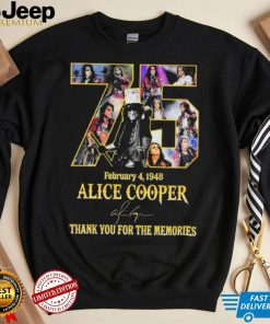 Alice Cooper 75 Years February 4, 1948 Thank You For The Memories Signature Shirt