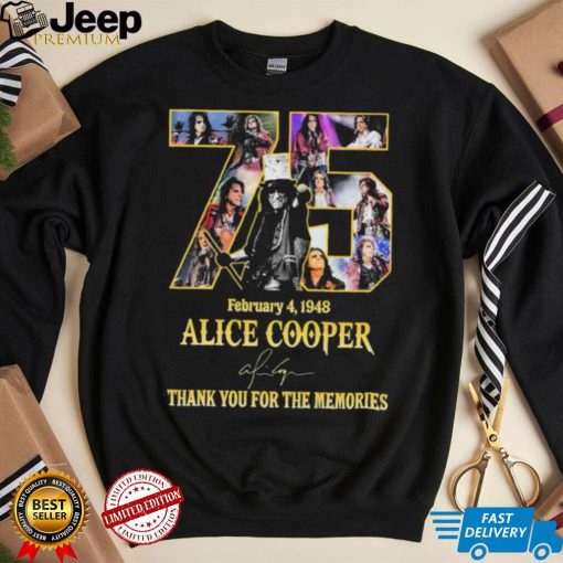 Alice Cooper 75 Years February 4, 1948 Thank You For The Memories Signature Shirt