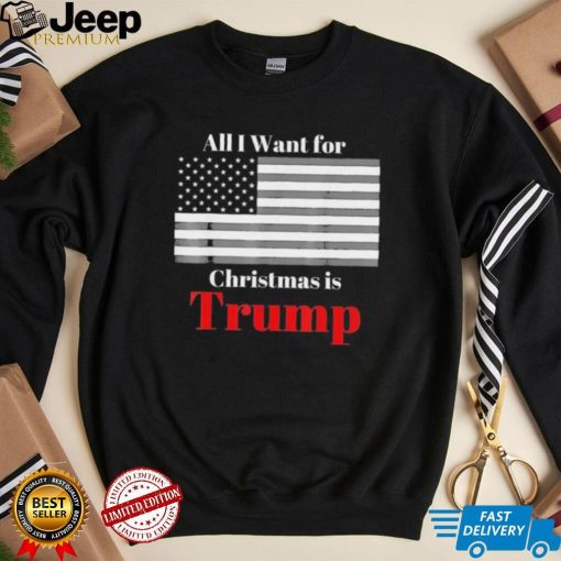 All I Want For Christmas Is Trump American Flag T Shirt