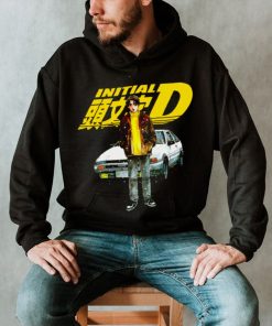 Anime Yellow Logo Design Initial D shirt