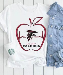 Apple Heartbeat Teacher Symbol Atlanta Falcons T Shirt