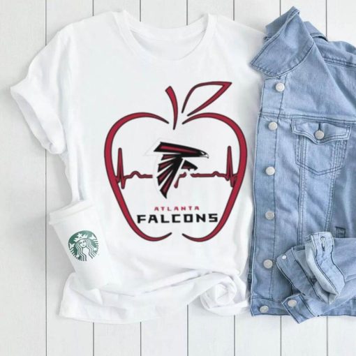 Apple Heartbeat Teacher Symbol Atlanta Falcons T Shirt