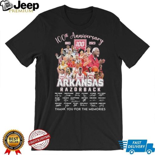 Arkansas Razorbacks 100th Anniversary 1883 2023 Thank You For The Memories Signatures Shirt