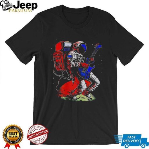 Astronaut Playing Electric Guitar In Space Shirt