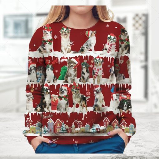 Australian Shepherd Snow Christmas Ugly Sweater  Ugly Sweater  Christmas Sweaters  Hoodie  Sweater