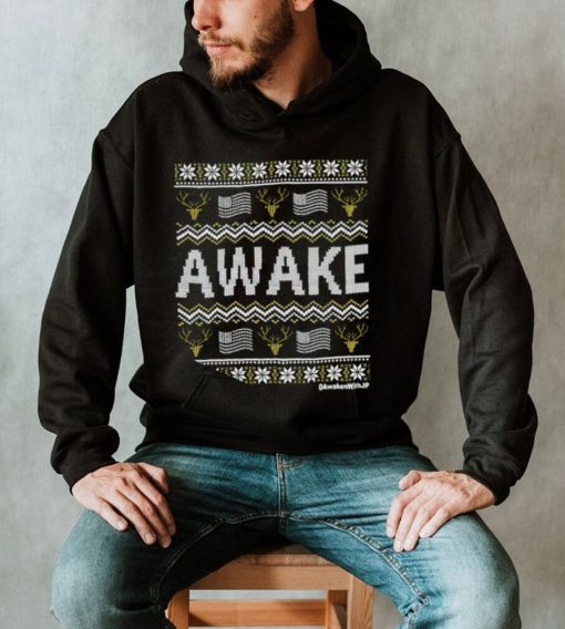 Awake Deer and American flag ugly Christmas 2022 shirt