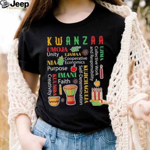 Awesome happy Kwanzaa Drum Kinara Seven Candles Africa Celebration Colorful shirt