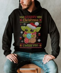 Baby Yoda Starry Christmas I wish you ugly Xmas 2022 shirt