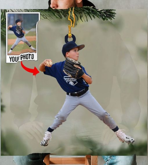 Baseball Lover Photo Custom Ornament