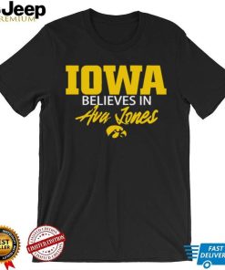 Basketball hawkeyes wearing Iowa believe in ava jones logo shirt